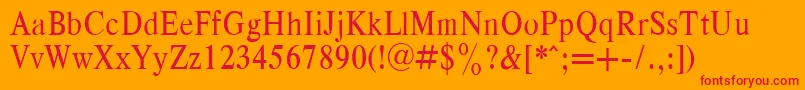 RespectNarrowPlain.001.001 Font – Red Fonts on Orange Background