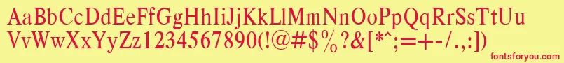 RespectNarrowPlain.001.001 Font – Red Fonts on Yellow Background