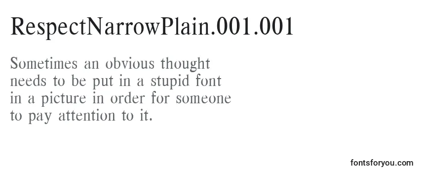 Шрифт RespectNarrowPlain.001.001