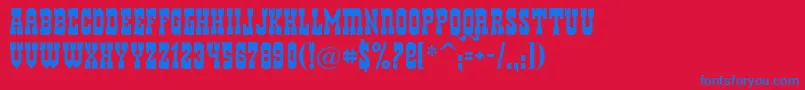 Helldorado Font – Blue Fonts on Red Background