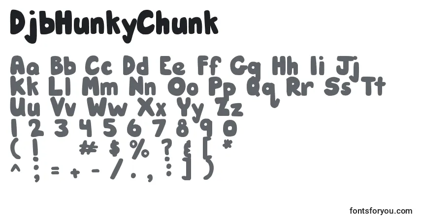 Czcionka DjbHunkyChunk – alfabet, cyfry, specjalne znaki