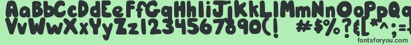 DjbHunkyChunk Font – Black Fonts on Green Background