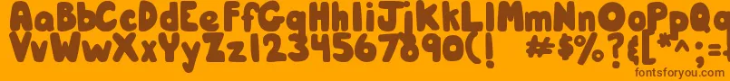 DjbHunkyChunk-Schriftart – Braune Schriften auf orangefarbenem Hintergrund