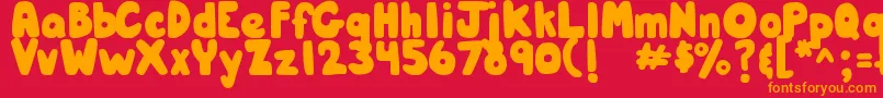 DjbHunkyChunk Font – Orange Fonts on Red Background