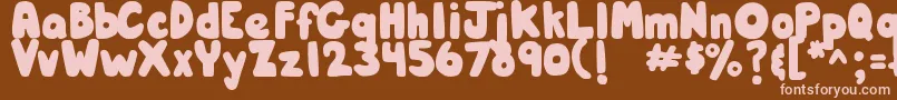 Czcionka DjbHunkyChunk – różowe czcionki na brązowym tle