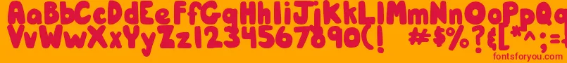 フォントDjbHunkyChunk – オレンジの背景に赤い文字