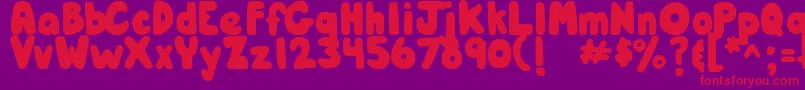 DjbHunkyChunk Font – Red Fonts on Purple Background