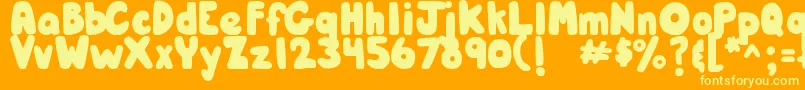 Police DjbHunkyChunk – polices jaunes sur fond orange