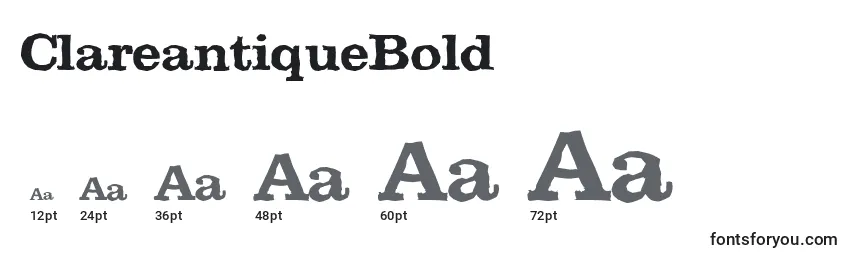Размеры шрифта ClareantiqueBold
