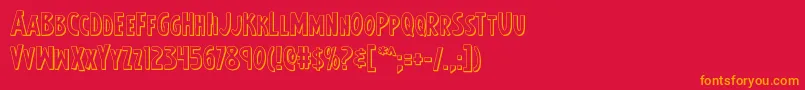 Earthsmightiest3D Font – Orange Fonts on Red Background