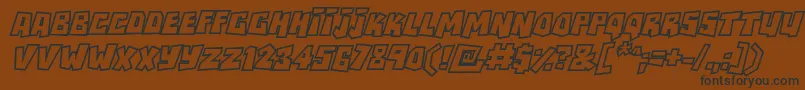 RockbiteroutlinesItalic Font – Black Fonts on Brown Background