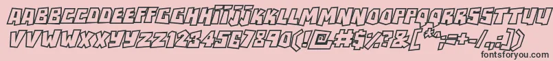 Шрифт RockbiteroutlinesItalic – чёрные шрифты на розовом фоне