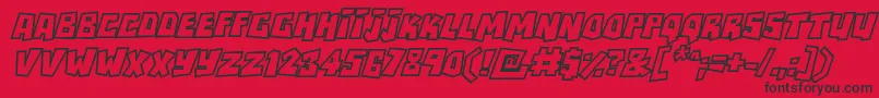 RockbiteroutlinesItalic Font – Black Fonts on Red Background