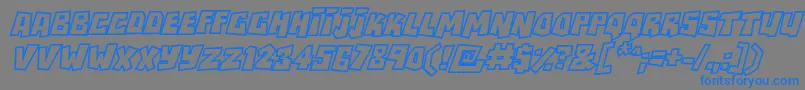 RockbiteroutlinesItalic Font – Blue Fonts on Gray Background