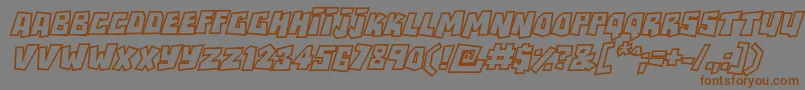 RockbiteroutlinesItalic Font – Brown Fonts on Gray Background