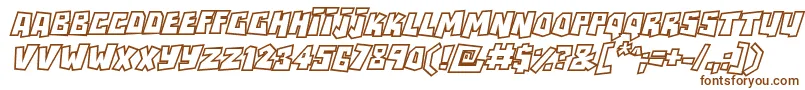 RockbiteroutlinesItalic Font – Brown Fonts on White Background