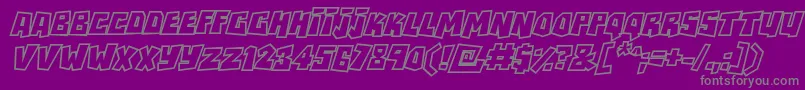 RockbiteroutlinesItalic Font – Gray Fonts on Purple Background