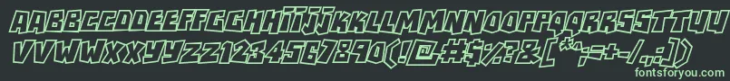 RockbiteroutlinesItalic Font – Green Fonts on Black Background