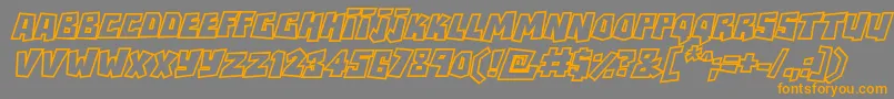 RockbiteroutlinesItalic Font – Orange Fonts on Gray Background