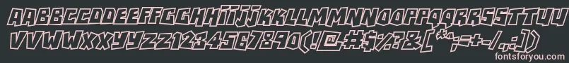 フォントRockbiteroutlinesItalic – 黒い背景にピンクのフォント