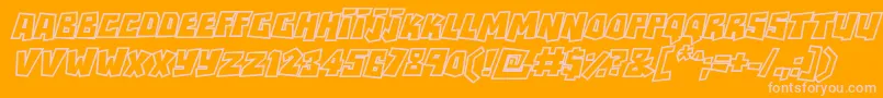 RockbiteroutlinesItalic Font – Pink Fonts on Orange Background