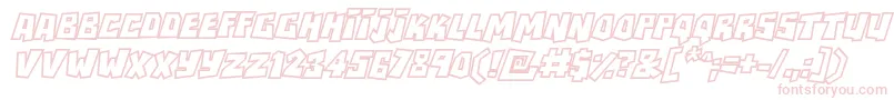 RockbiteroutlinesItalic Font – Pink Fonts on White Background