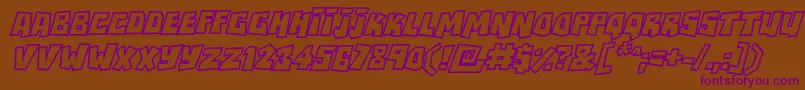 RockbiteroutlinesItalic Font – Purple Fonts on Brown Background