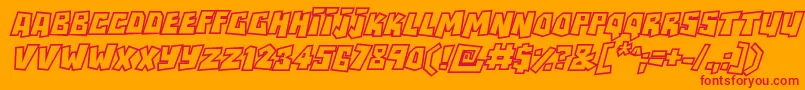 RockbiteroutlinesItalic Font – Red Fonts on Orange Background