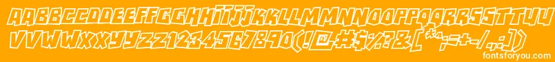RockbiteroutlinesItalic Font – White Fonts on Orange Background