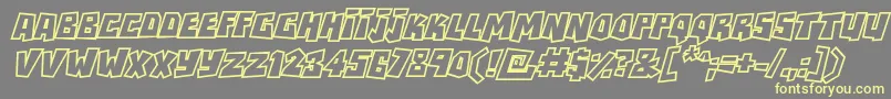 RockbiteroutlinesItalic Font – Yellow Fonts on Gray Background