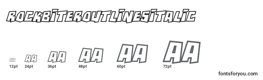 Размеры шрифта RockbiteroutlinesItalic