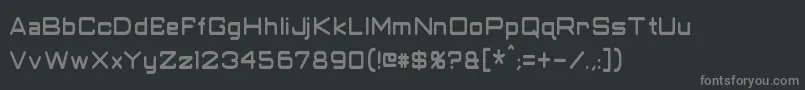 Fonte ClassicRobotCondensed – fontes cinzas em um fundo preto