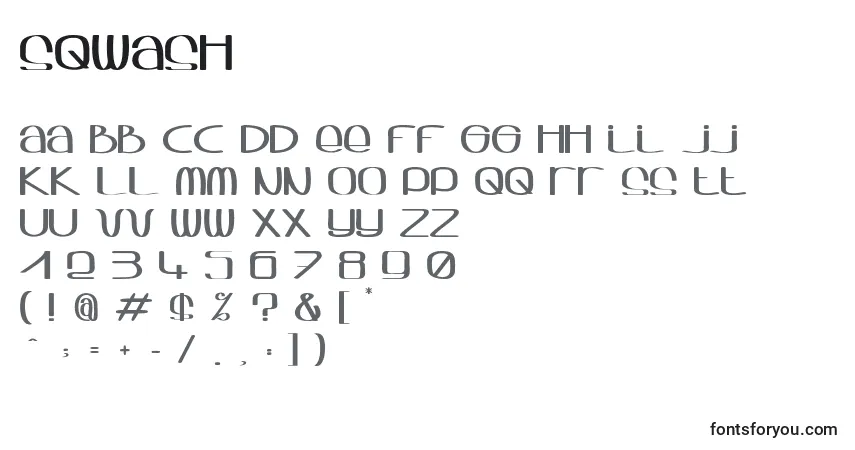 Schriftart Sqwash – Alphabet, Zahlen, spezielle Symbole