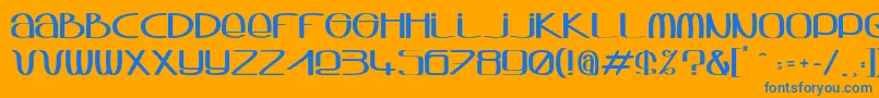 Sqwash Font – Blue Fonts on Orange Background