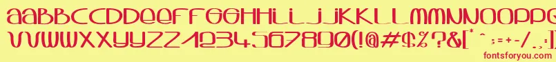 Sqwash Font – Red Fonts on Yellow Background