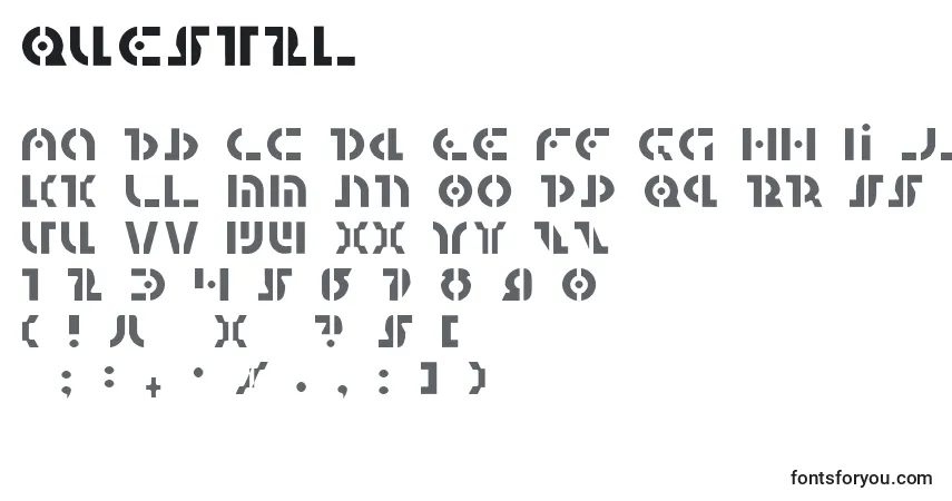 Czcionka Quest2l – alfabet, cyfry, specjalne znaki