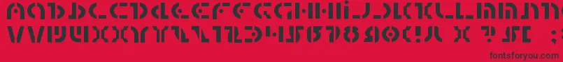 フォントQuest2l – 赤い背景に黒い文字