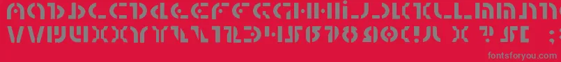 フォントQuest2l – 赤い背景に灰色の文字