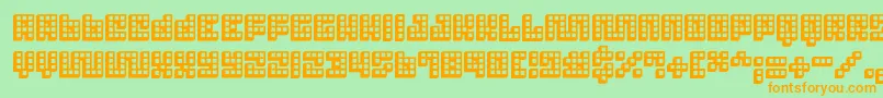 Trick3D Font – Orange Fonts on Green Background