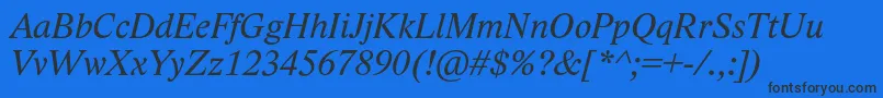 Шрифт LidoStfItalic – чёрные шрифты на синем фоне