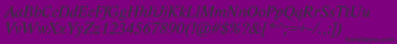 Шрифт LidoStfItalic – чёрные шрифты на фиолетовом фоне