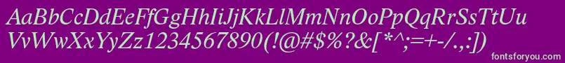 LidoStfItalic Font – Green Fonts on Purple Background