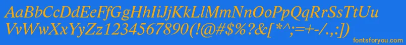 LidoStfItalic Font – Orange Fonts on Blue Background