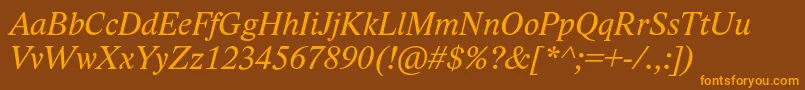 LidoStfItalic Font – Orange Fonts on Brown Background