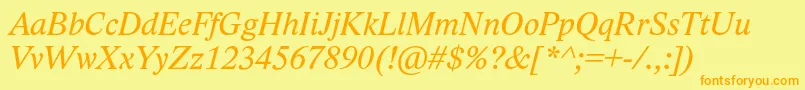 LidoStfItalic Font – Orange Fonts on Yellow Background