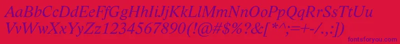 LidoStfItalic Font – Purple Fonts on Red Background