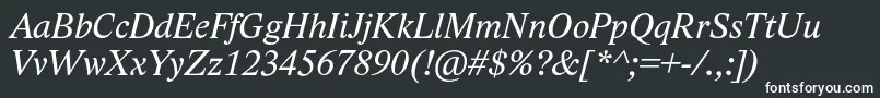 Шрифт LidoStfItalic – белые шрифты на чёрном фоне
