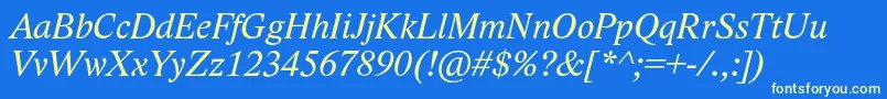 LidoStfItalic Font – Yellow Fonts on Blue Background