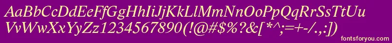 LidoStfItalic Font – Yellow Fonts on Purple Background