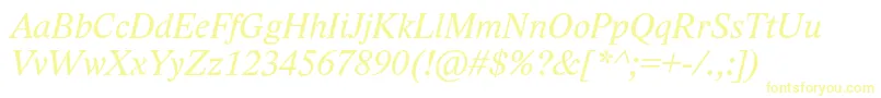 LidoStfItalic Font – Yellow Fonts on White Background